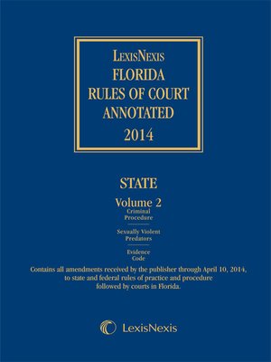 cover image of Florida Rules of Court Annotated
